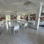 Large kitchen and dining area for students in Residence Hall